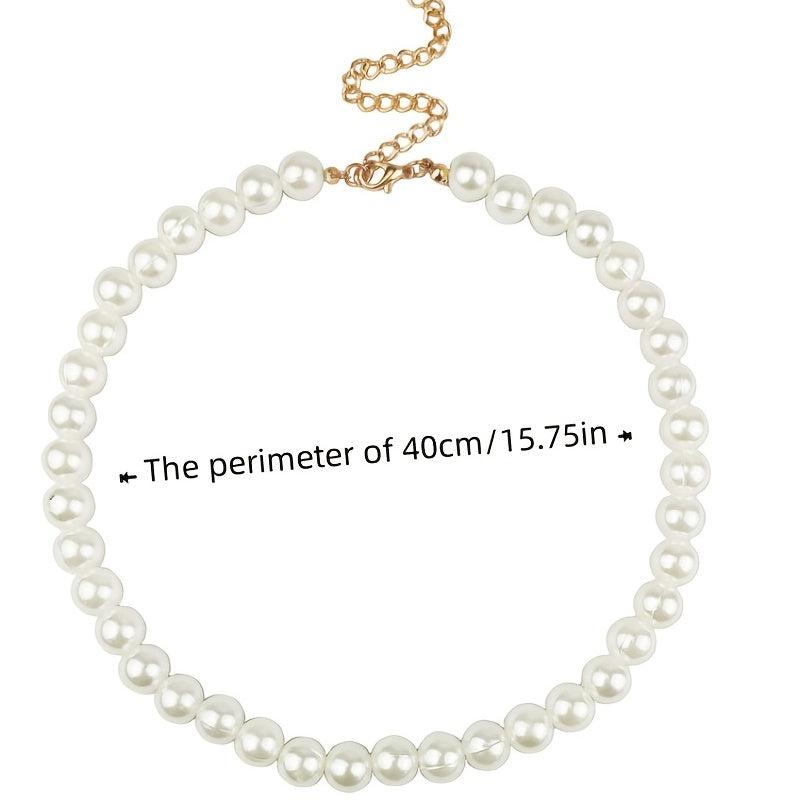Faux Pearl Necklace Clavicle Chain Party Jewelry