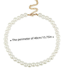 Faux Pearl Necklace Clavicle Chain Party Jewelry