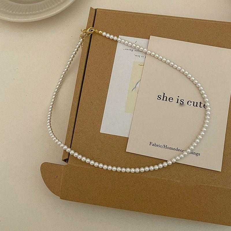Faux Pearl Necklace Clavicle Chain Party Jewelry