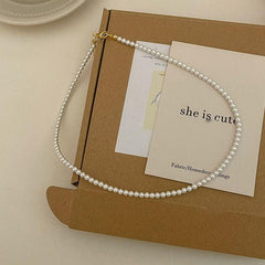 Faux Pearl Necklace Clavicle Chain Party Jewelry