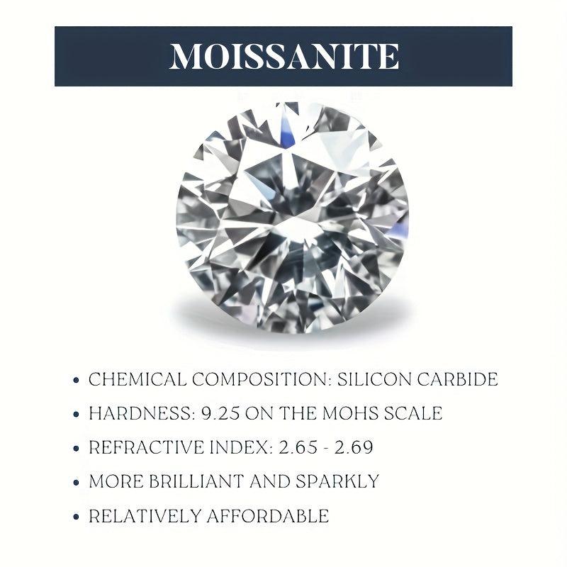 Moissanite Stud Earrings Women's Jewelry Mother's Wedding Anniversary Gift