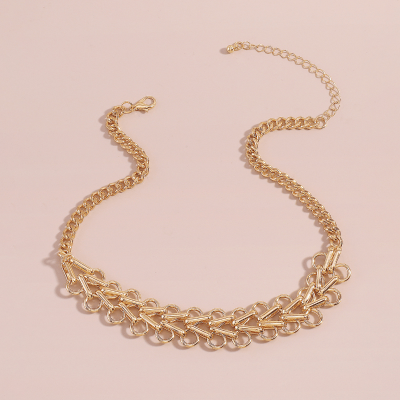 Metallic Choker Hollowed Circle Punk Chain
