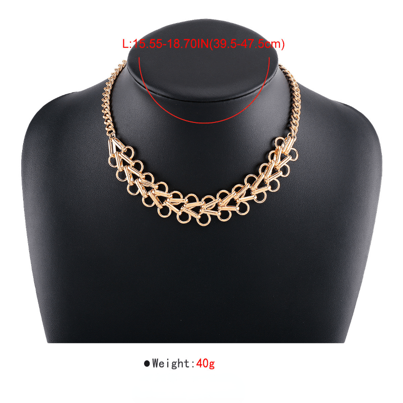 Metallic Choker Hollowed Circle Punk Chain