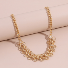 Metallic Choker Hollowed Circle Punk Chain