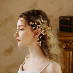 Flower Ear Bone Clip Earrings with Pearl & Diamond Nightclub Jewelry