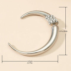 Exaggerated Zircon Earrings Punk Style Geometric Party Jewelry