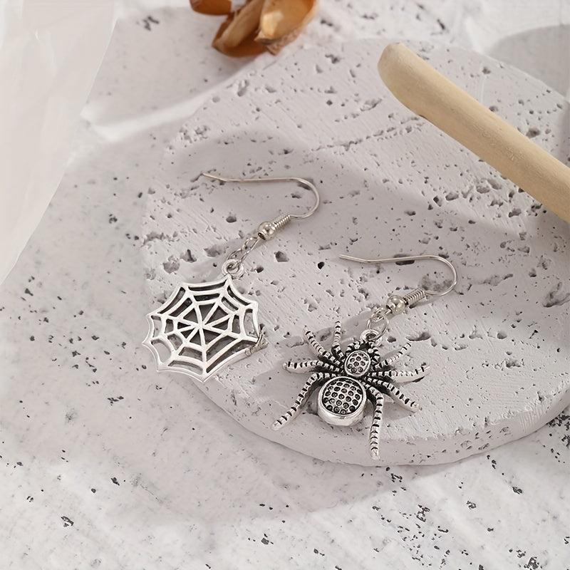 Spider Web Irregular Matching Earrings Halloween Funny Earrings