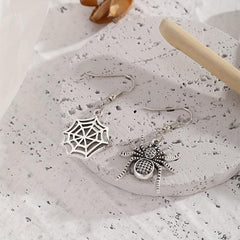 Spider Web Irregular Matching Earrings Halloween Funny Earrings