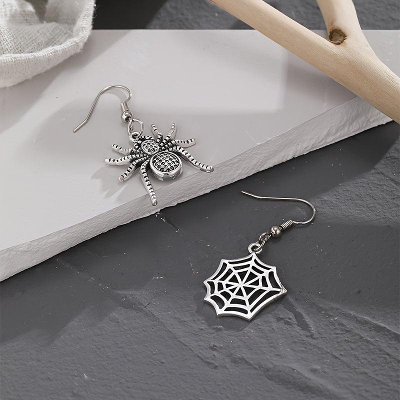 Spider Web Irregular Matching Earrings Halloween Funny Earrings