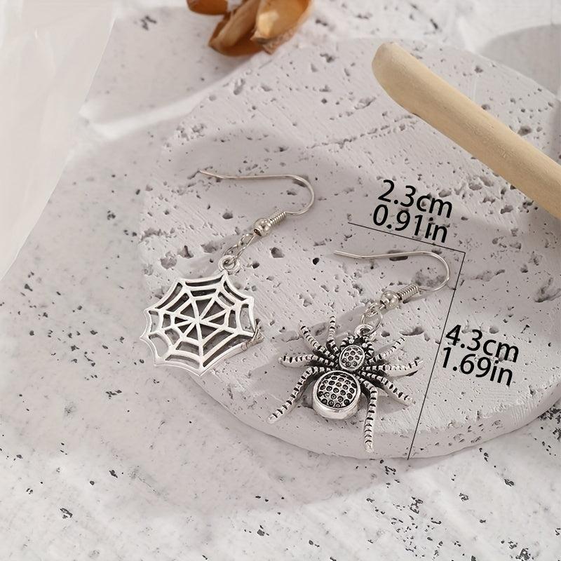 Spider Web Irregular Matching Earrings Halloween Funny Earrings