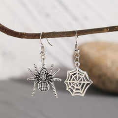 Spider Web Irregular Matching Earrings Halloween Funny Earrings