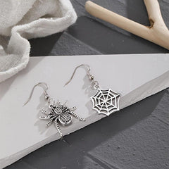 Spider Web Irregular Matching Earrings Halloween Funny Earrings