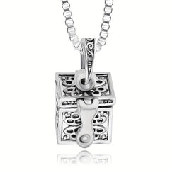 Vintage Flower Urn Necklace For Ashes Memorial Locket Pendant Keepsake