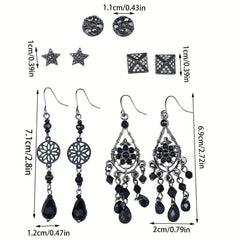 Water Drop Gemstone Rhinestone Earrings Set For Women
