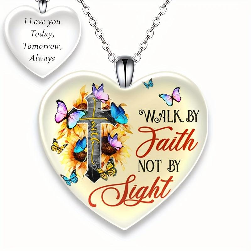 Love Crystal Butterfly Pendant Necklace Kids Daughters Gift