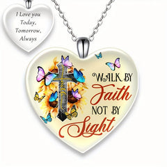 Love Crystal Butterfly Pendant Necklace Kids Daughters Gift