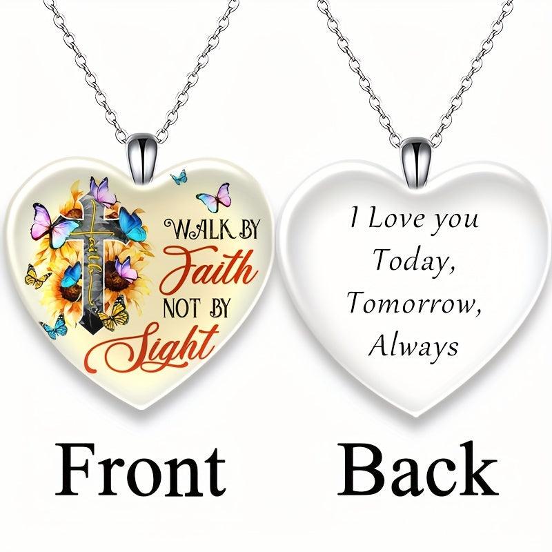 Love Crystal Butterfly Pendant Necklace Kids Daughters Gift