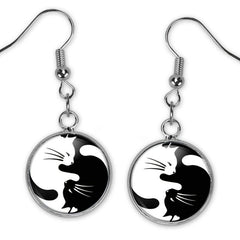 Yin Yang Cat Drop Glue Pendant Necklace