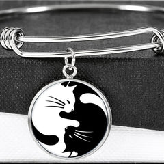 Yin Yang Cat Drop Glue Pendant Necklace