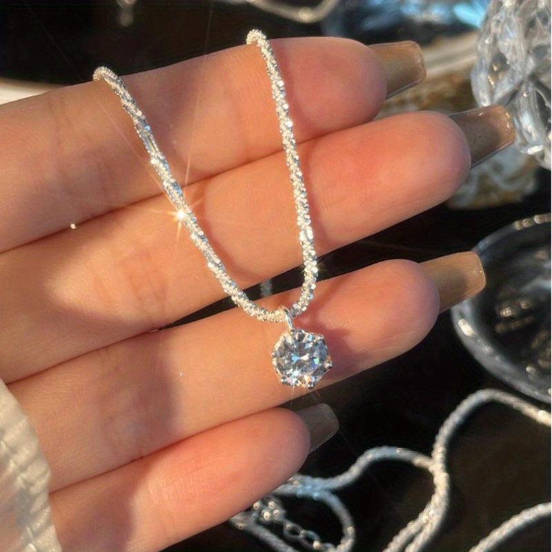 Rhinestone Sparkling Necklace Collar Chain Halloween Gift For Her