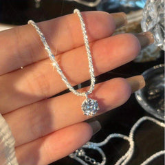 Rhinestone Sparkling Necklace Collar Chain Halloween Gift For Her