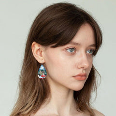 Teardrop Faux Leather Earrings Christmas Party Jewelry