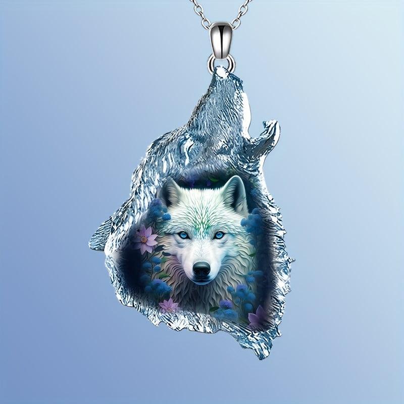 Crystal Wolf Unisex Pendant Necklace - Birthday Anniversary Daily Wear