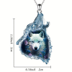 Crystal Wolf Unisex Pendant Necklace - Birthday Anniversary Daily Wear