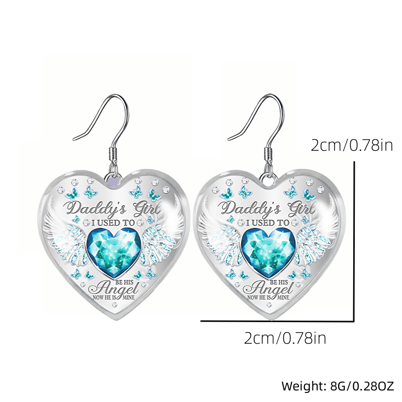 Sapphire & Wing Glass Pendant Earrings Graduation Birthday Gift