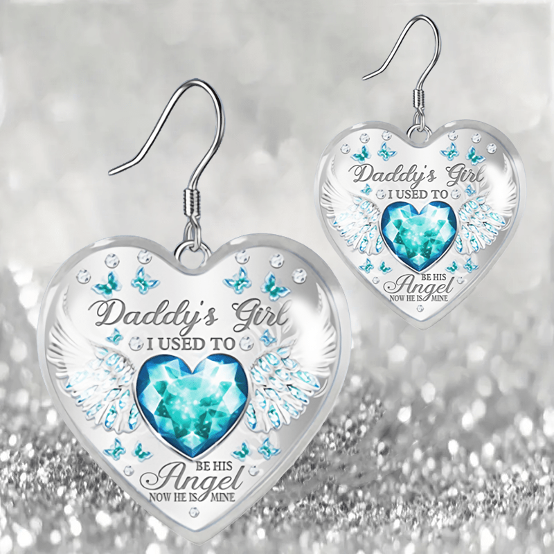 Sapphire & Wing Glass Pendant Earrings Graduation Birthday Gift