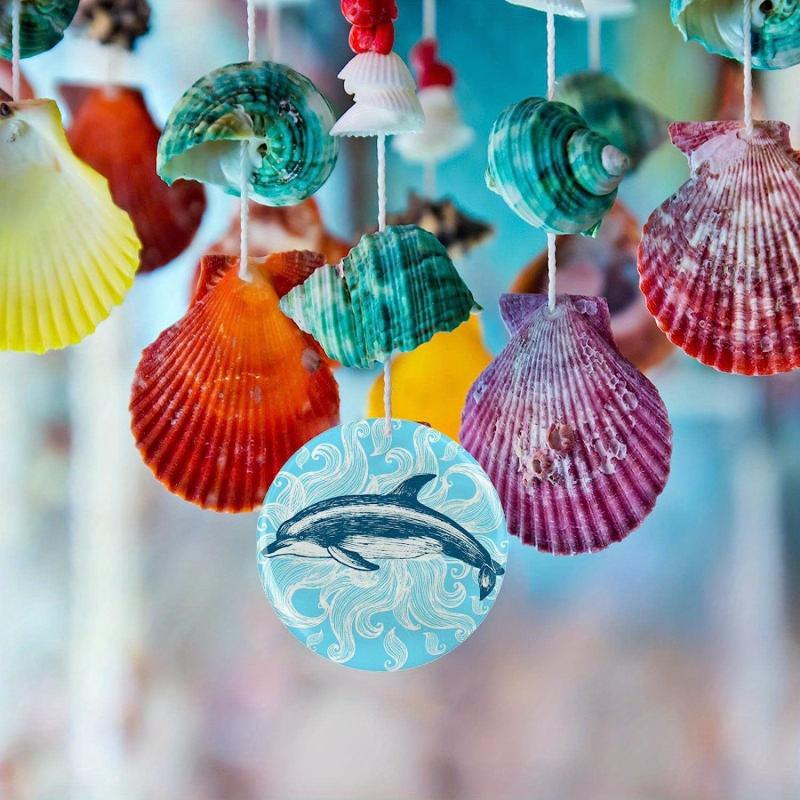 Vintage Dolphin Pattern Pendant Necklace Adjustable Chain Gift