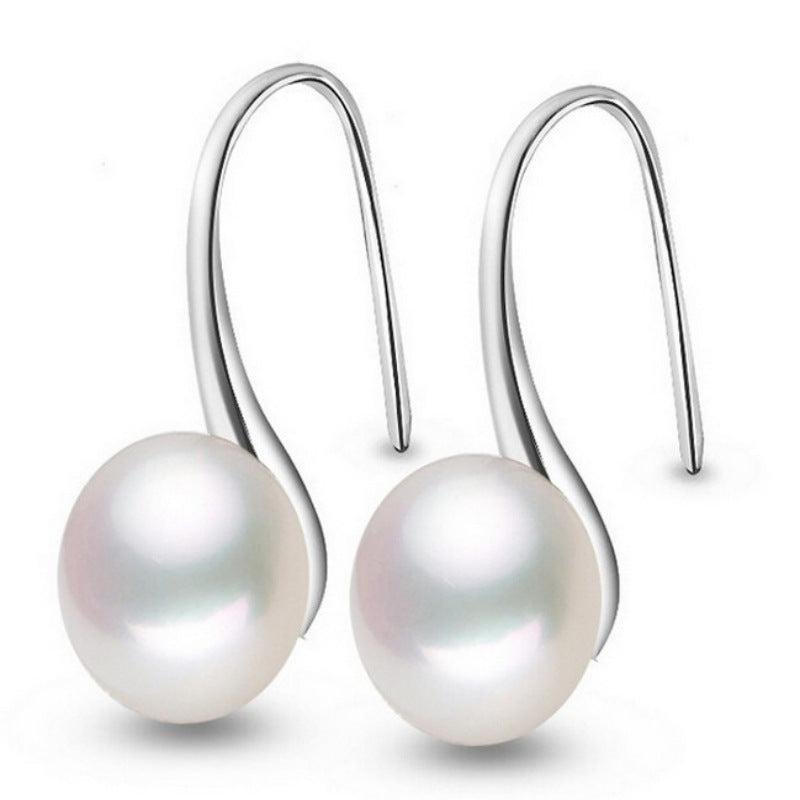 Classic High Heels Pearl Earrings, Temperament Style Ear Hooks