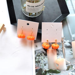 Orange Pumpkin Earrings Fall Jewelry September Birthday For Women Girl