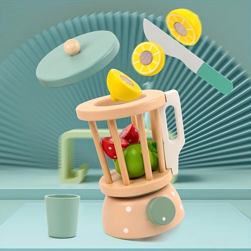 Wooden Play House Juicer Boys and Girls Fruit Cutting Game Toy