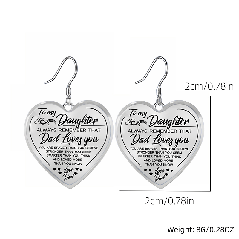 Heart Glass Pendant Earrings Necklace Set for Daughter