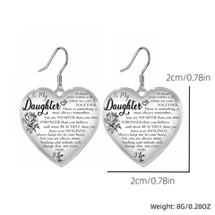 3pcs Rose Pattern Glass Pendant Necklace Earrings Set