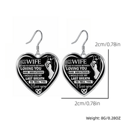 Heart Glass Pendant Earrings Necklace Set for Wife