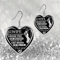 Heart Glass Pendant Earrings Necklace Set for Wife