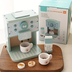 Wooden Coffee Machine Game for Kids, Kitchen Toy Set