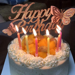 Rose Golden Happy Birthday Cake Topper