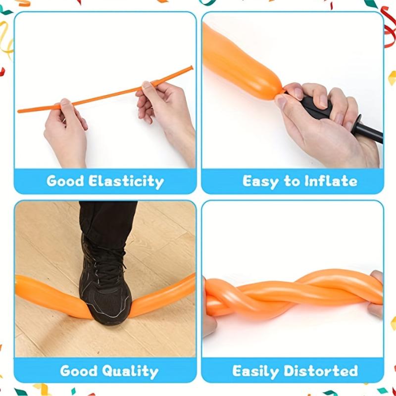 60pcs Long Strip Balloons Brighten Any Occasion Rainbow Latex Magic Balloons