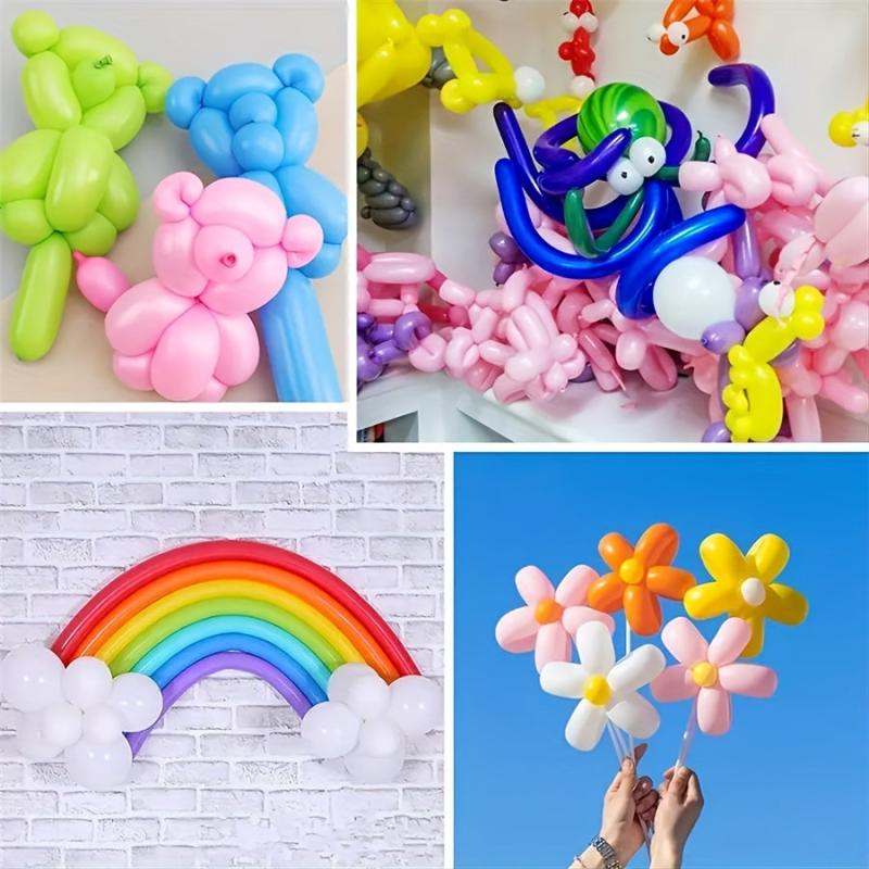 60pcs Long Strip Balloons Brighten Any Occasion Rainbow Latex Magic Balloons