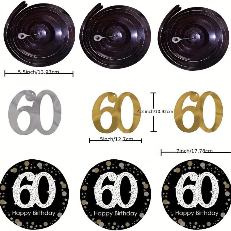 60th Birthday Spiral Hanging Decoration - Charming Party Accent