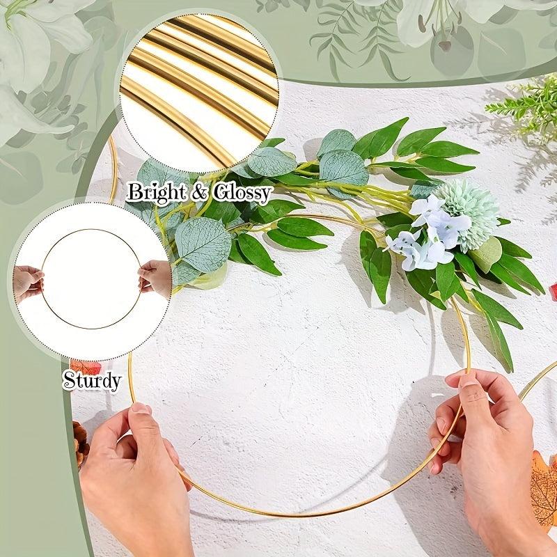 Metal Flower Hoop Wreath for DIY Wedding Crafts