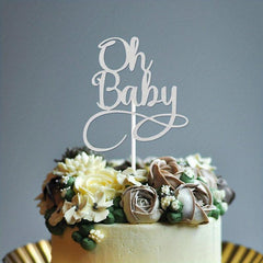 Golden Baby Cake Topper - Baby Birthday Party Decoration