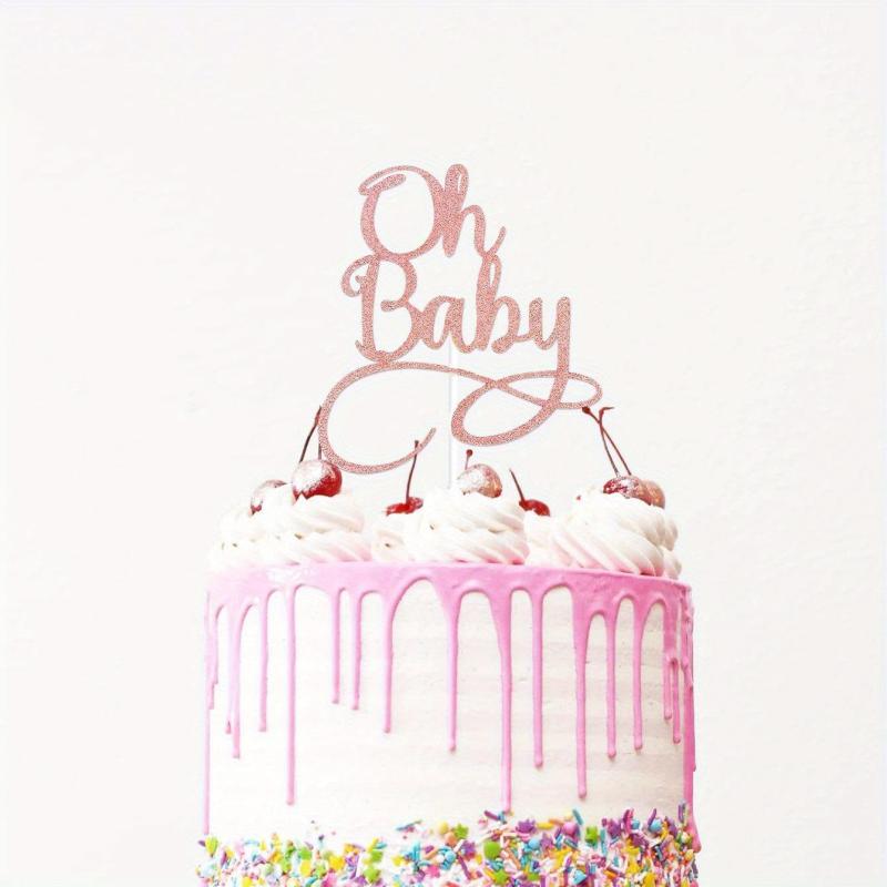 Golden Baby Cake Topper - Baby Birthday Party Decoration