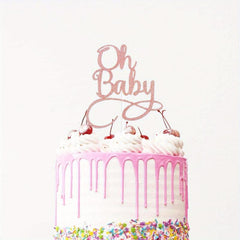 Golden Baby Cake Topper - Baby Birthday Party Decoration