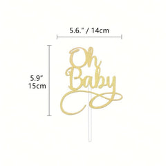 Golden Baby Cake Topper - Baby Birthday Party Decoration