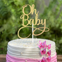 Golden Baby Cake Topper - Baby Birthday Party Decoration