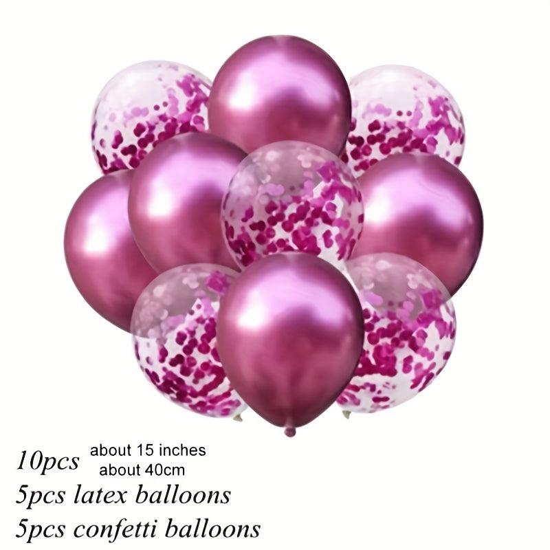 10pcs Colorful Sequin Balloons Set Holiday Decoration Balloons